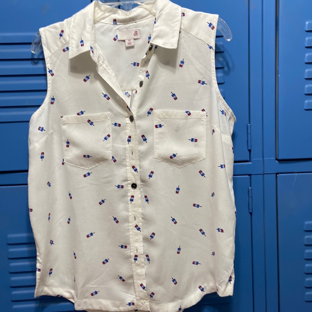 RED, white, blue popsicle print